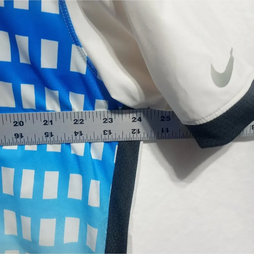 Nike Gold Tour Performance DriFit Blue And White Polo Size XL